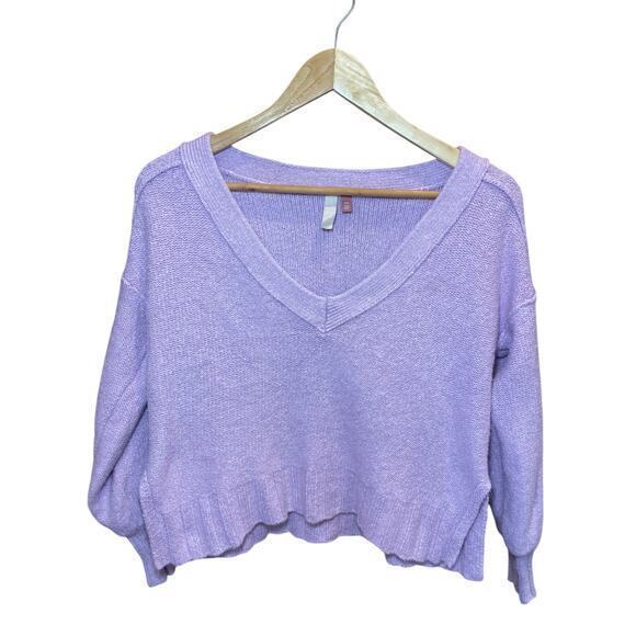 Anthropologie Pilcro Oversized Deep V-Neck Sweater Lilac Lavender Purple XXS - Picture 4 of 15